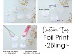 Circle Swing Tag Custom FOIL Print 3.4cm circle, 22pcs